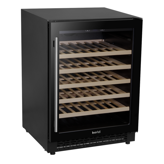 Baridi DH78 54 Bottle Undercounter/Freestanding Wine Fridge with Digital Touch Screen Controls, Wooden Shelves & LED Light