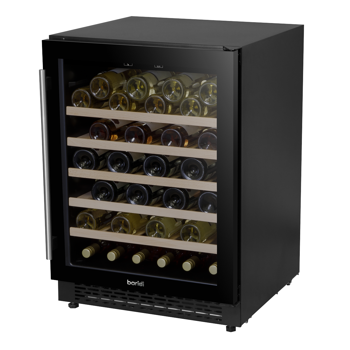Baridi DH78 54 Bottle Undercounter/Freestanding Wine Fridge with Digital Touch Screen Controls, Wooden - additional view 2