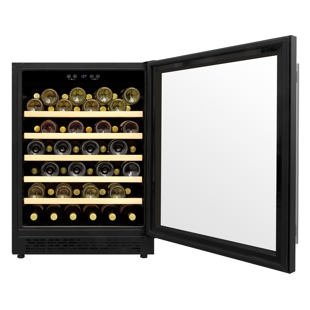 Baridi DH78 54 Bottle Undercounter/Freestanding Wine Fridge with Digital Touch Screen Controls, Wooden - additional view 4
