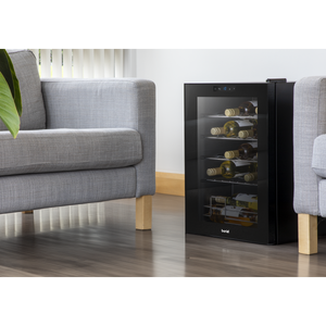 Baridi DH8 20 Bottle Wine Fridge with Digital Touch Screen Controls, Metal Shelves & LED Light - Black - additional view 8