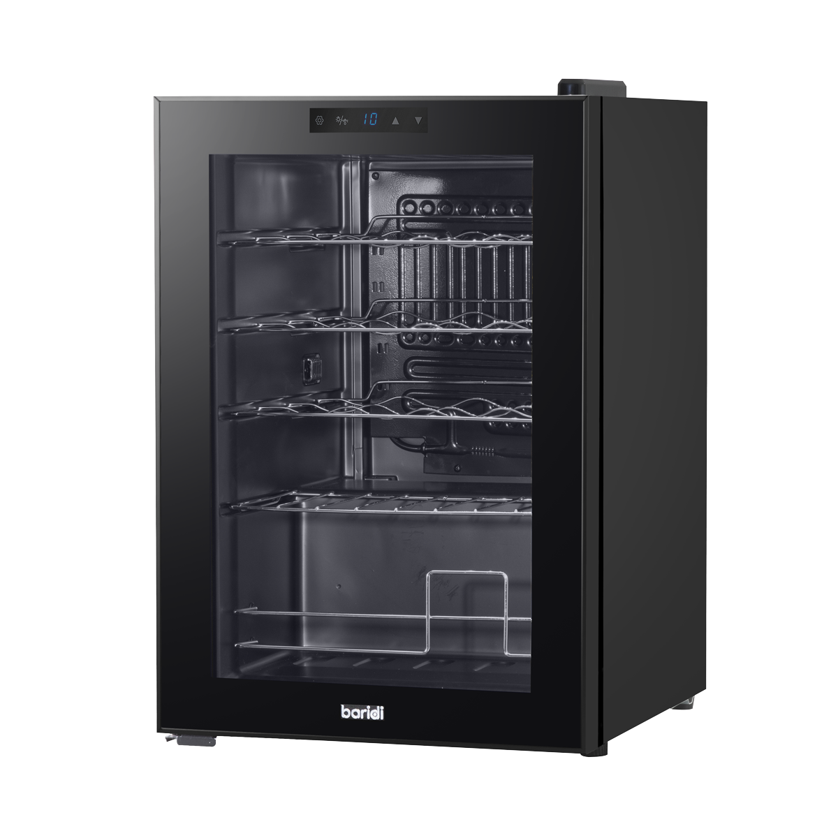 Baridi DH8 20 Bottle Wine Fridge with Digital Touch Screen Controls, Metal Shelves & LED Light - Black - additional view 5