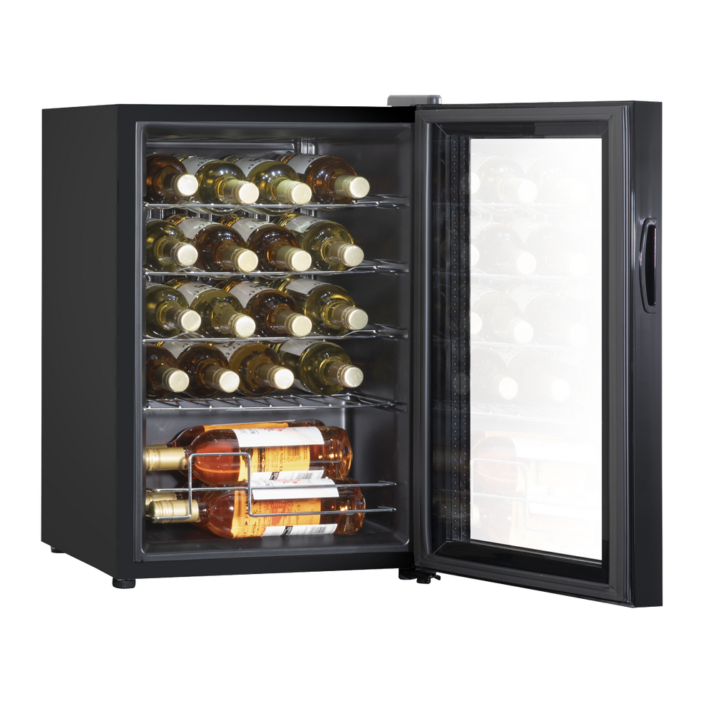 Baridi DH8 20 Bottle Wine Fridge with Digital Touch Screen Controls, Metal Shelves & LED Light - Black - additional view 7
