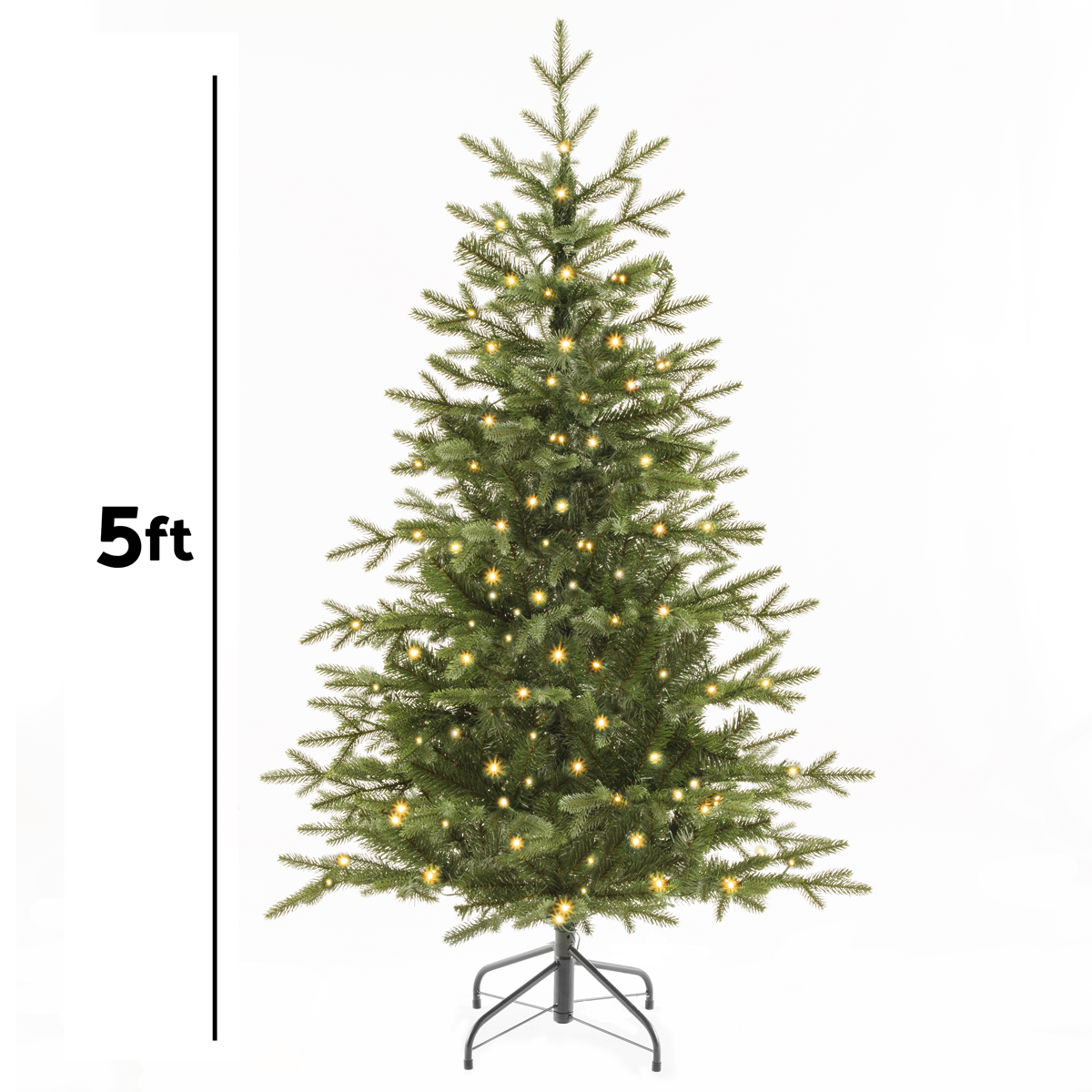 Dellonda DH80 Pre-Lit Hinged Christmas Tree with 190 Warm White LED Lights 5ft(150cm) - additional view 10