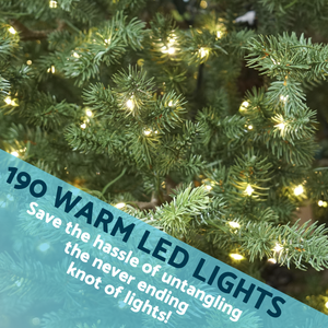 Dellonda DH80 Pre-Lit Hinged Christmas Tree with 190 Warm White LED Lights 5ft(150cm) - additional view 9