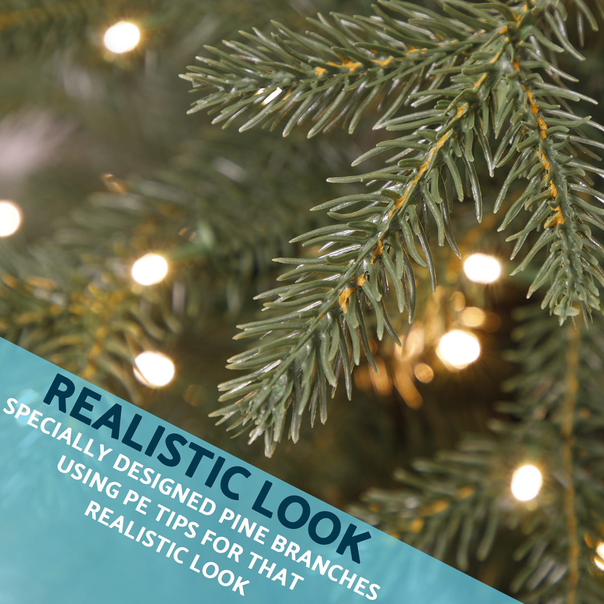 Dellonda DH80 Pre-Lit Hinged Christmas Tree with 190 Warm White LED Lights 5ft(150cm) - additional view 8