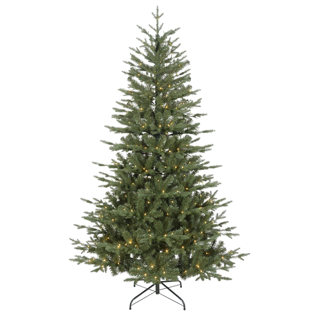 Dellonda DH80 Pre-Lit Hinged Christmas Tree with 190 Warm White LED Lights 5ft(150cm)