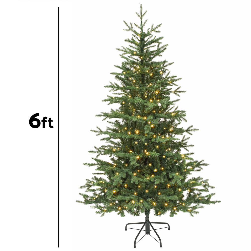 Dellonda DH81 Pre-Lit Hinged Christmas Tree with 270 Warm White LED Lights 6ft(180cm) - additional view 7