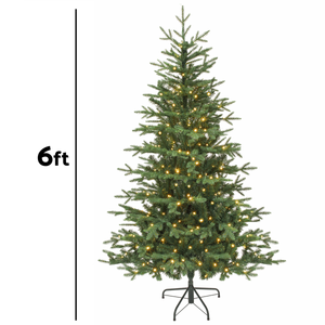 Dellonda DH81 Pre-Lit Hinged Christmas Tree with 270 Warm White LED Lights 6ft(180cm) - additional view 7