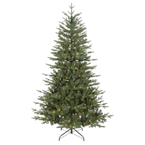 Dellonda DH82 Pre-Lit Hinged Christmas Tree with 350 Warm White LED Lights 7ft(210cm)