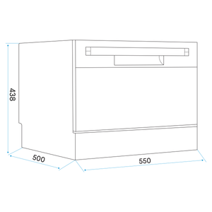 Baridi DH83 Tabletop Dishwasher 6 Place Settings 6.5L Capacity - White - additional view 16