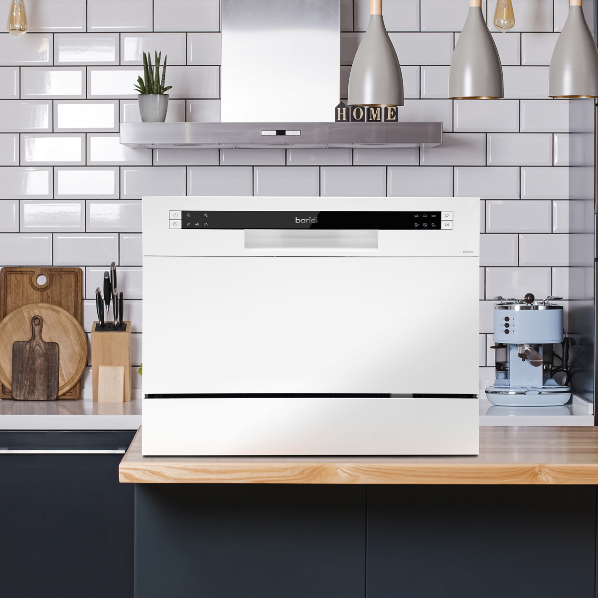 Baridi DH83 Tabletop Dishwasher 6 Place Settings 6.5L Capacity - White - additional view 7