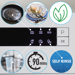 Baridi DH83 Tabletop Dishwasher 6 Place Settings 6.5L Capacity - White - additional view 20