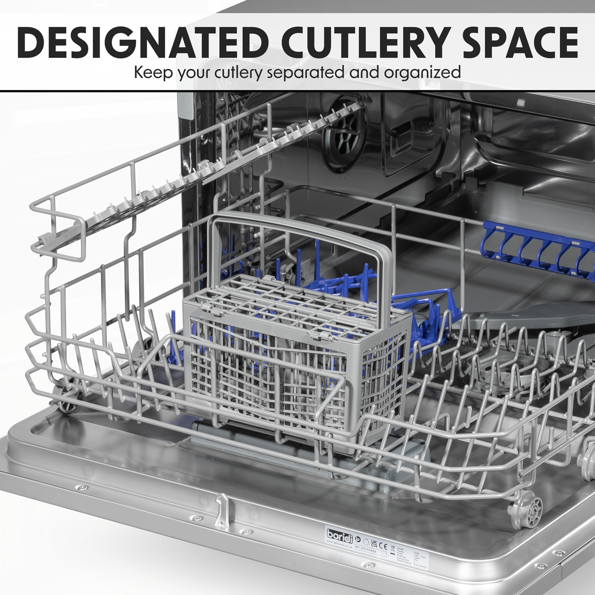 Baridi DH84 Tabletop Dishwasher 6 Place Settings 6.5L Capacity - Silver - additional view 8