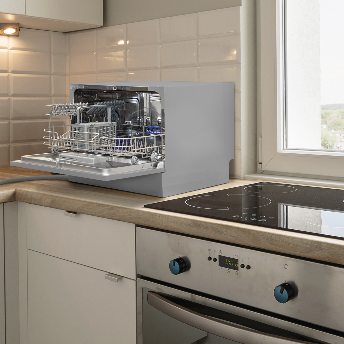 Baridi DH84 Tabletop Dishwasher 6 Place Settings 6.5L Capacity - Silver - additional view 11