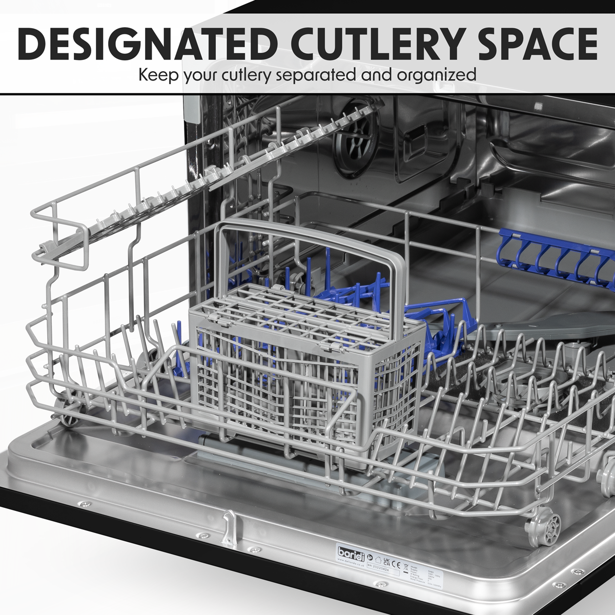 Baridi DH85 Tabletop Dishwasher 6 Place Settings 6.5L Capacity - Black - additional view 9