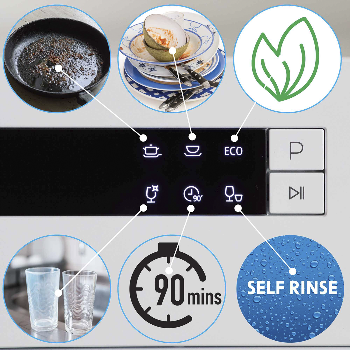 Baridi DH86 Tabletop Dishwasher 8 Place Settings 8L Capacity - White - additional view 16