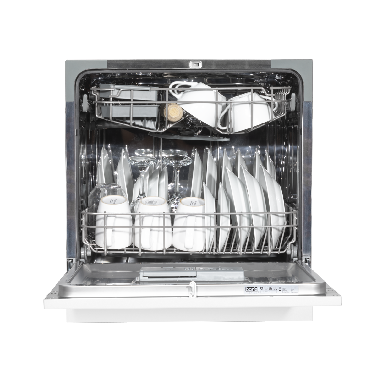 Baridi DH86 Tabletop Dishwasher 8 Place Settings 8L Capacity - White - additional view 3