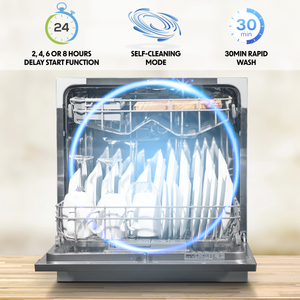 Baridi DH87 Tabletop Dishwasher 8 Place Settings 8L Capacity - Silver - additional view 14