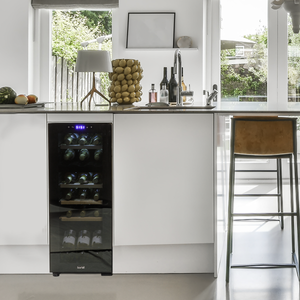 Baridi DH89 18 Bottle Dual Zone Wine Fridge/Cooler with Digital Touch Screen Controls, Wooden Shelves & - additional view 4