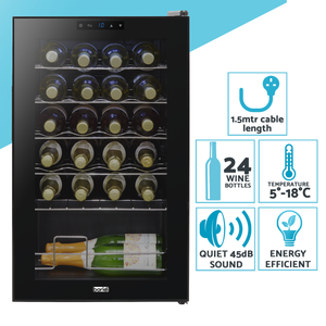 Baridi DH9 24 Bottle Wine Fridge with Digital Touch Screen Controls, Metal Shelves & LED Light - Black - additional view 13