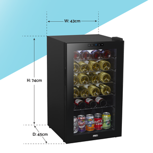 Baridi DH9 24 Bottle Wine Fridge with Digital Touch Screen Controls, Metal Shelves & LED Light - Black - additional view 14