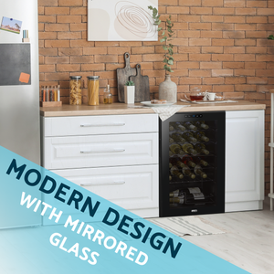 Baridi DH9 24 Bottle Wine Fridge with Digital Touch Screen Controls, Metal Shelves & LED Light - Black - additional view 11