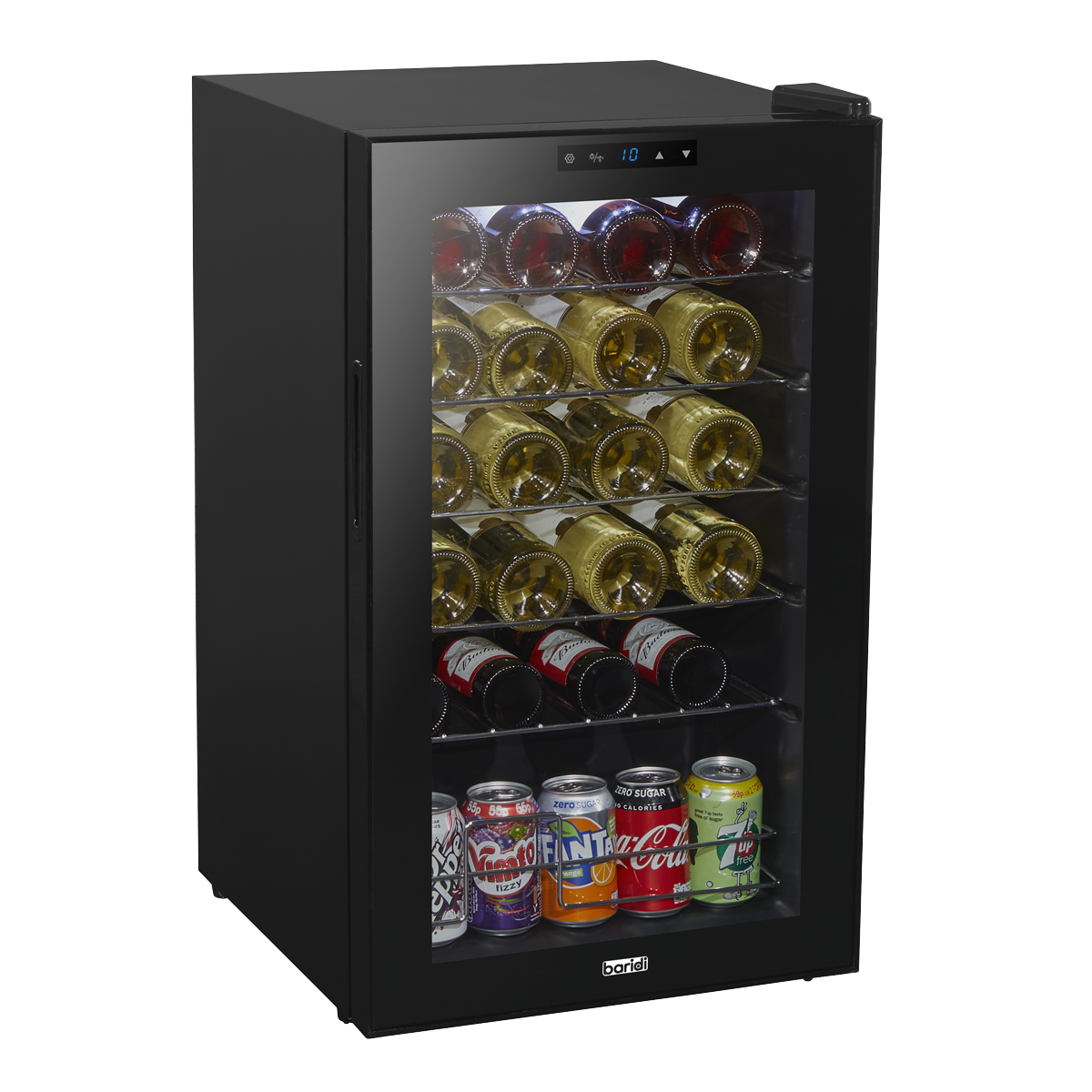 Baridi DH9 24 Bottle Wine Fridge with Digital Touch Screen Controls, Metal Shelves & LED Light - Black - additional view 6