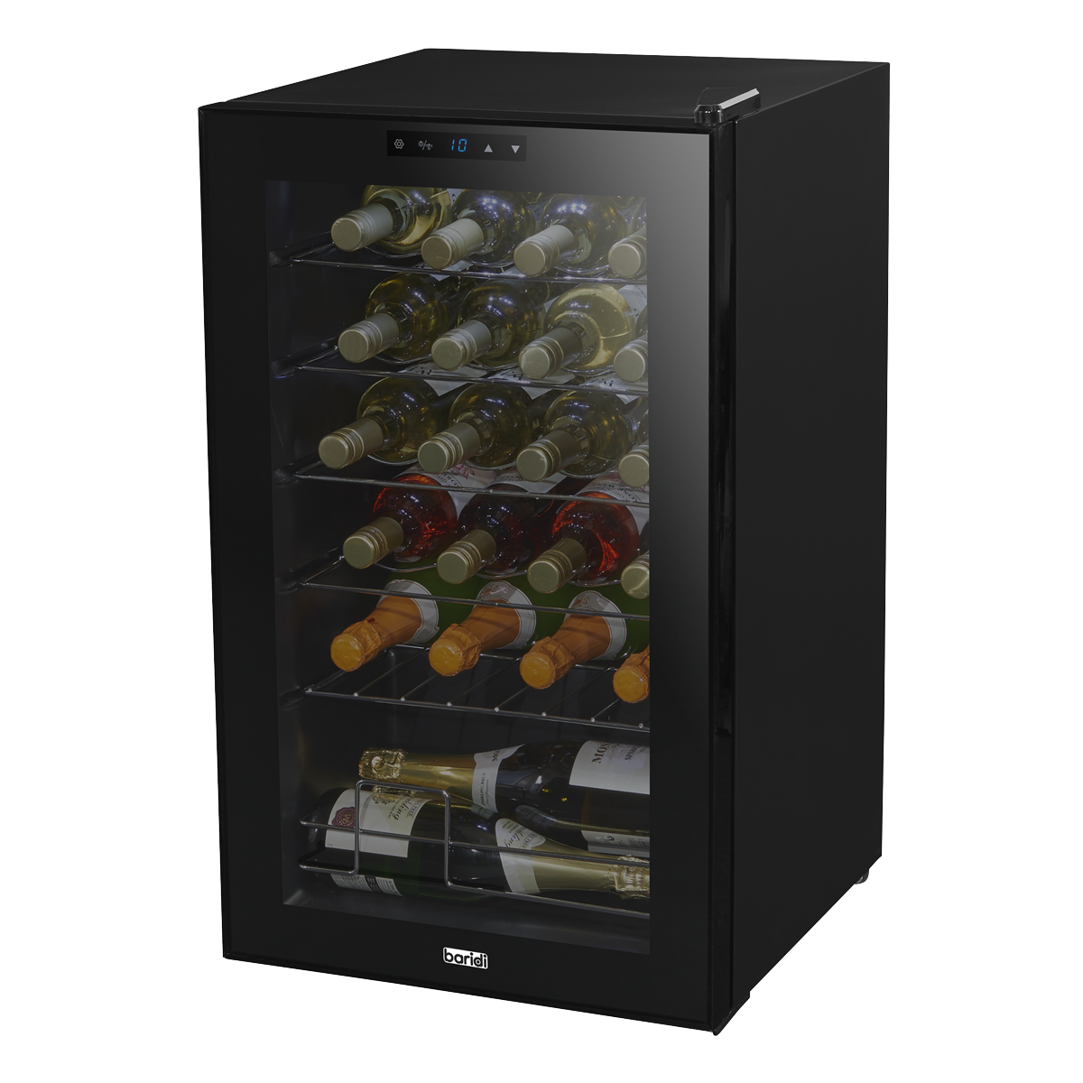Baridi DH9 24 Bottle Wine Fridge with Digital Touch Screen Controls, Metal Shelves & LED Light - Black - additional view 8