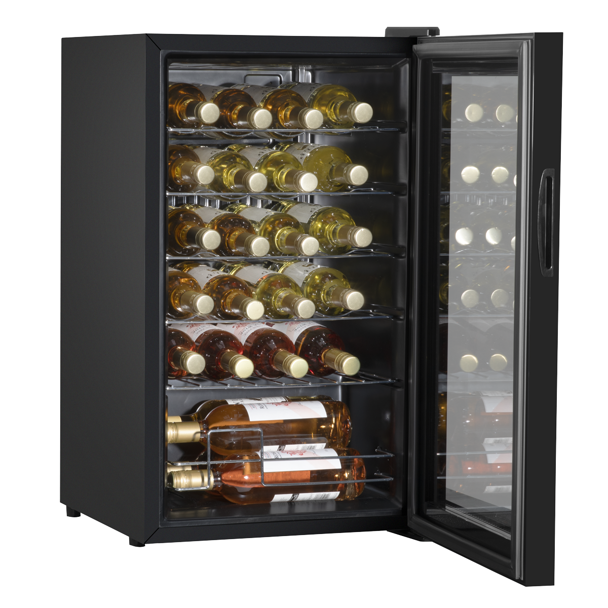 Baridi DH9 24 Bottle Wine Fridge with Digital Touch Screen Controls, Metal Shelves & LED Light - Black - additional view 10