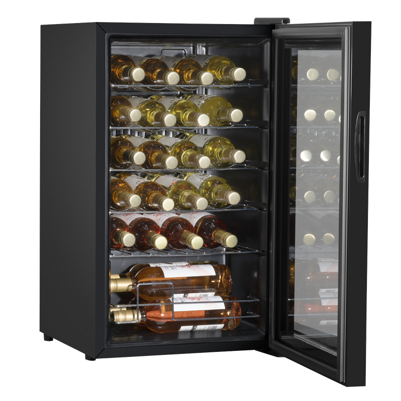 Baridi DH9 24 Bottle Wine Fridge with Digital Touch Screen Controls, Metal Shelves & LED Light - Black - additional view 10
