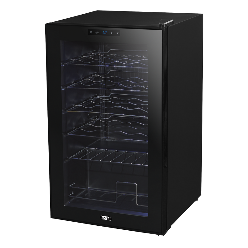 Baridi DH9 24 Bottle Wine Fridge with Digital Touch Screen Controls, Metal Shelves & LED Light - Black - additional view 2