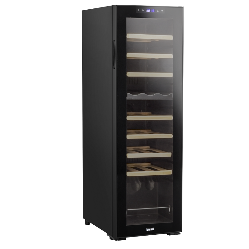 Baridi DH90 27 Bottle Dual Zone Wine Fridge with Digital Touch Screen Controls, Beech Wood Shelves & LED - additional view 4