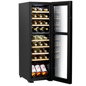 Baridi DH90 27 Bottle Dual Zone Wine Fridge with Digital Touch Screen Controls, Beech Wood Shelves & LED - additional view 10