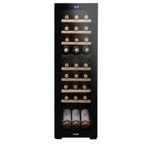 Baridi DH90 27 Bottle Dual Zone Wine Fridge with Digital Touch Screen Controls, Beech Wood Shelves & LED - additional view 2