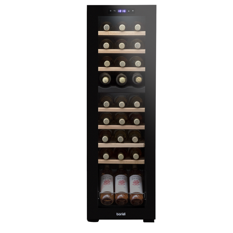 Baridi DH90 27 Bottle Dual Zone Wine Fridge with Digital Touch Screen Controls, Beech Wood Shelves & LED - additional view 2