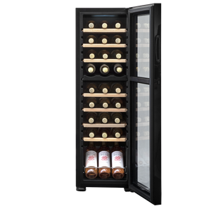 Baridi DH90 27 Bottle Dual Zone Wine Fridge with Digital Touch Screen Controls, Beech Wood Shelves & LED - additional view 3