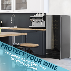 Baridi DH91 36 Bottle Dual Zone Wine Fridge with Digital Touch Screen Controls, Beech Wood Shelves & LED - additional view 7