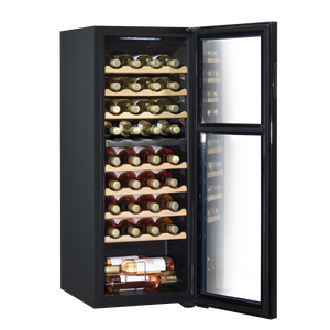 Baridi DH91 36 Bottle Dual Zone Wine Fridge with Digital Touch Screen Controls, Beech Wood Shelves & LED - additional view 3