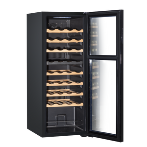 Baridi DH91 36 Bottle Dual Zone Wine Fridge with Digital Touch Screen Controls, Beech Wood Shelves & LED - additional view 4