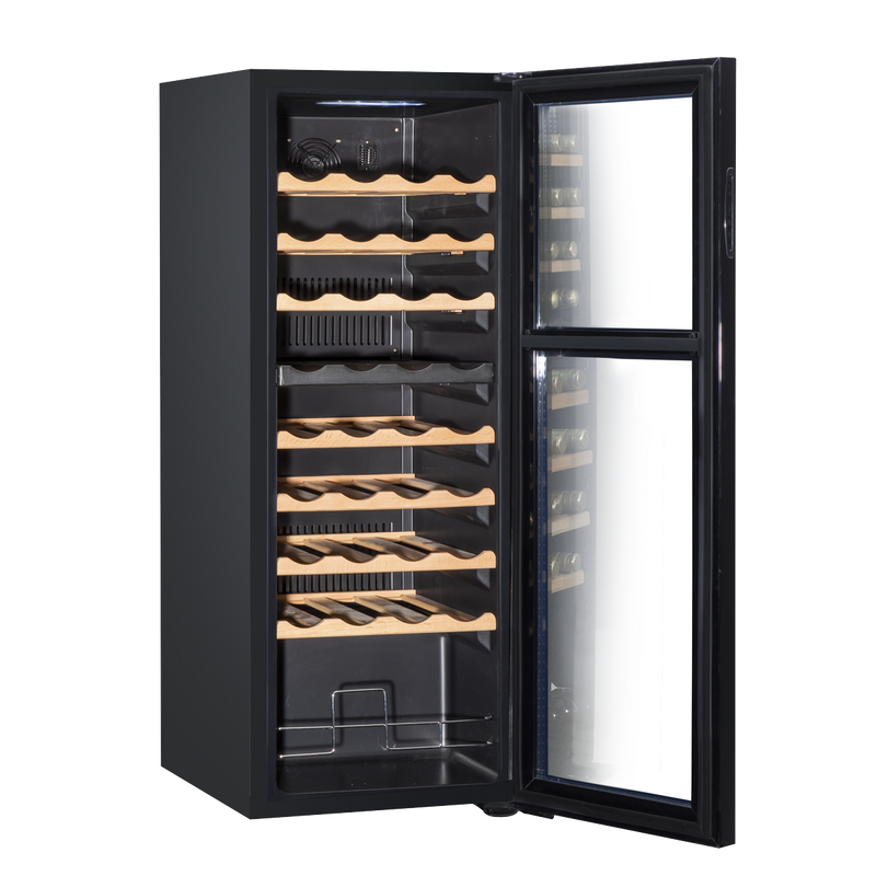 Baridi DH91 36 Bottle Dual Zone Wine Fridge with Digital Touch Screen Controls, Beech Wood Shelves & LED - additional view 4