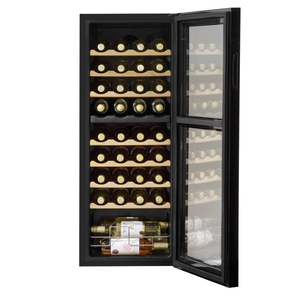 Baridi DH91 36 Bottle Dual Zone Wine Fridge with Digital Touch Screen Controls, Beech Wood Shelves & LED - additional view 2