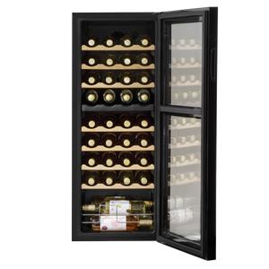 Baridi DH91 36 Bottle Dual Zone Wine Fridge with Digital Touch Screen Controls, Beech Wood Shelves & LED - additional view 2