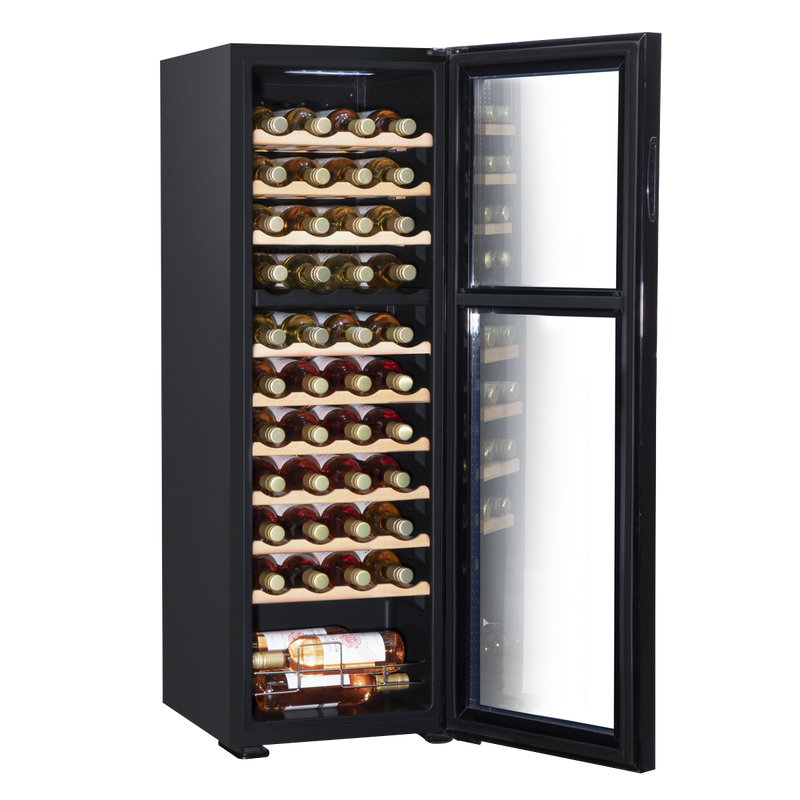 Baridi DH92 44 Bottle Dual Zone Wine Fridge with Digital Touch Screen Controls, Beech Wood Shelves & LED - additional view 9