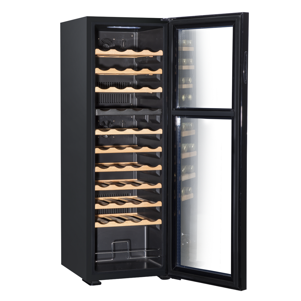 Baridi DH92 44 Bottle Dual Zone Wine Fridge with Digital Touch Screen Controls, Beech Wood Shelves & LED - additional view 14