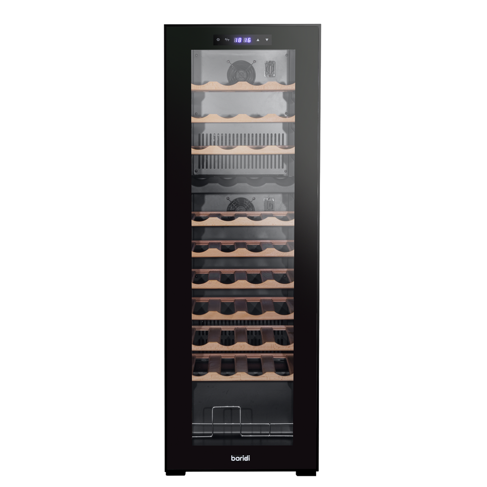 Baridi DH92 44 Bottle Dual Zone Wine Fridge with Digital Touch Screen Controls, Beech Wood Shelves & LED - additional view 4