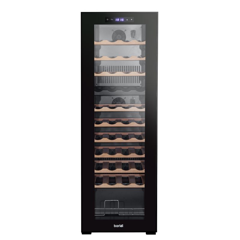 Baridi DH92 44 Bottle Dual Zone Wine Fridge with Digital Touch Screen Controls, Beech Wood Shelves & LED - additional view 4