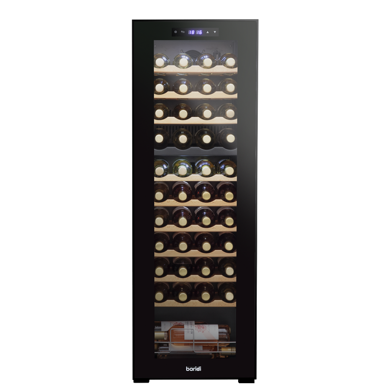 Baridi DH92 44 Bottle Dual Zone Wine Fridge with Digital Touch Screen Controls, Beech Wood Shelves & LED - additional view 3