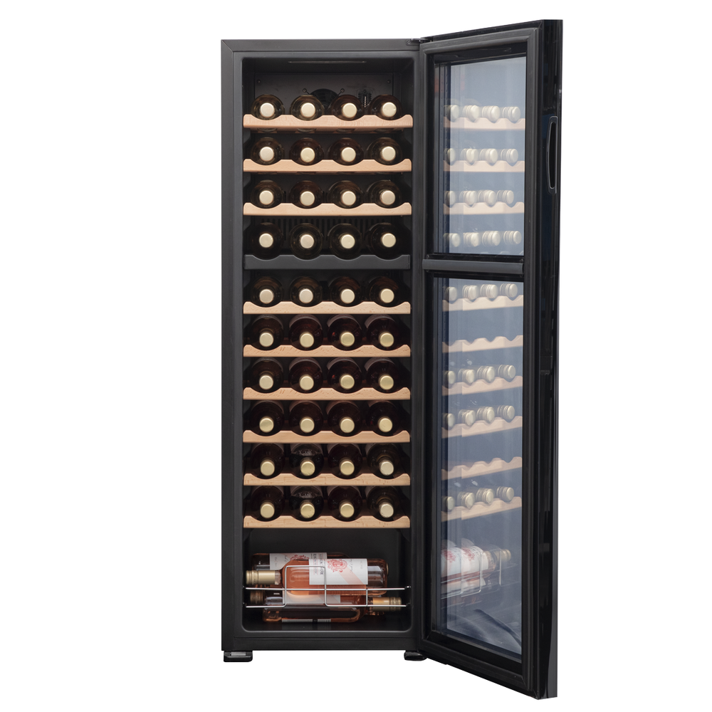Baridi DH92 44 Bottle Dual Zone Wine Fridge with Digital Touch Screen Controls, Beech Wood Shelves & LED - additional view 5
