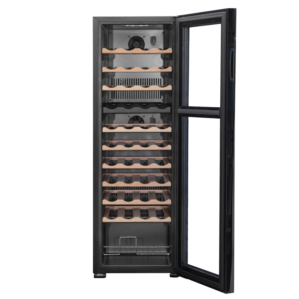 Baridi DH92 44 Bottle Dual Zone Wine Fridge with Digital Touch Screen Controls, Beech Wood Shelves & LED - additional view 6