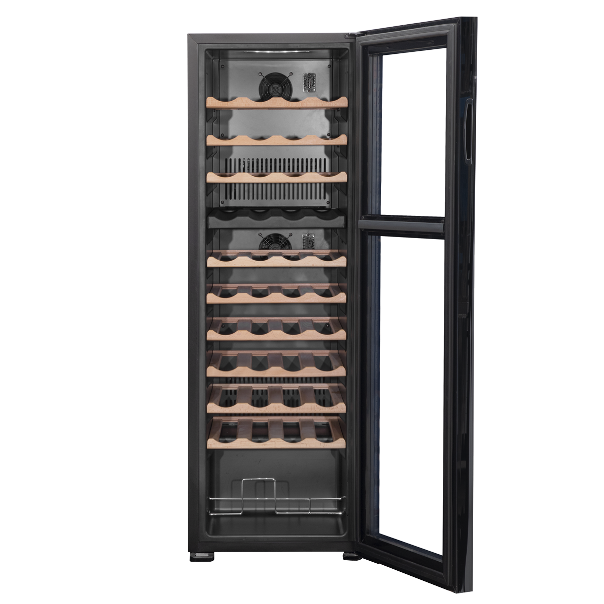 Baridi DH92 44 Bottle Dual Zone Wine Fridge with Digital Touch Screen Controls, Beech Wood Shelves & LED - additional view 6